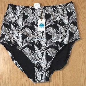New Clubswim Caribbean Palms Ultra High Waist Swimsuit Bottoms Plus Size 22W